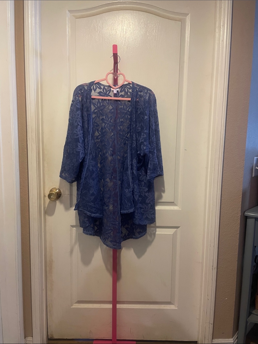 LuLaRoe Blue Lace Kimono Cardigan